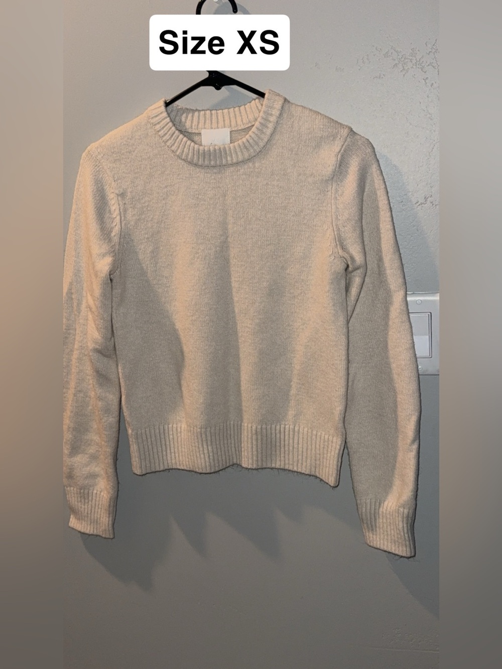 Classic Cream Crewneck Women's Sweater